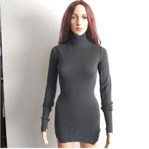 A.L.C. sweater dress top gray turtle neck stretch dress bodycon long sle…